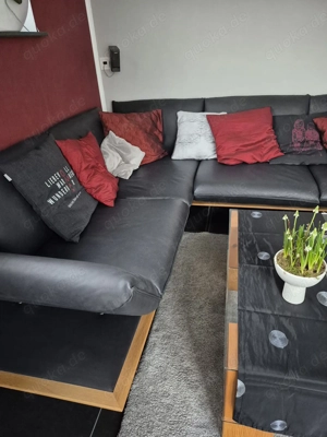 Dieter Knoll Leder Wohnlandschaft schwarz 4 Jahre alt