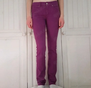 Escada Jeans 36 S Denim Hose Lila Röhrenhose Röhrenjeans Leggings Anzughose Leggins Pants Trousers