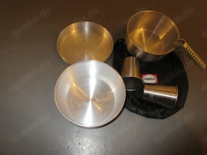 Primus Campingtöpfe Aluminium,  2 Edelstahlbecher,  2 tiefe Teller