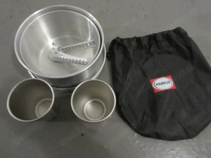 Primus Campingtöpfe Aluminium,  2 Edelstahlbecher,  2 tiefe Teller Bild 4