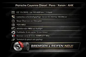 Porsche Cayenne Diesel 1. HAND*PANO*LEDER*BREMSÄTZE NEU Bild 2