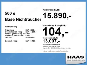 Fiat 500e 500 e Base Nichtraucher ****Wallbox Geschenkt**** Bild 4