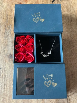 Magnetische Halskette Herzen Kleeblatt Love Box