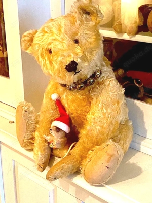 Alter Steiff Teddy Bär mit frühem Knopf H 46 cm 20er Jahre Bild 2