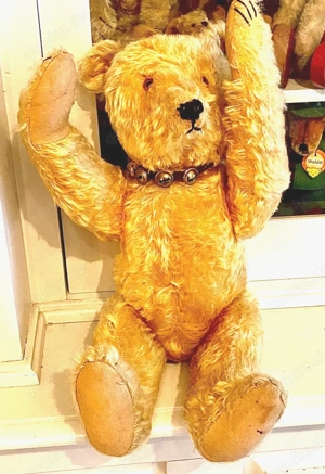 Alter Steiff Teddy Bär mit frühem Knopf H 46 cm 20er Jahre Bild 7