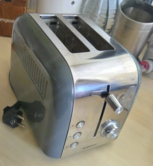 Toaster grau Edelstahl Retro Style