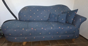 Diwan blau, mit Stoffbezug, incl. zwei passenden Kissen