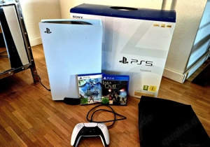 sony Playstation 5 spielkonsole PS5 set mit 2 Videospiele und verpakung mit Controller mit garantie