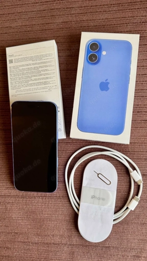 Apple iPhone 16 256GB Blau original iphone 16 mit OVP und Akku kapazität Max : 100% 