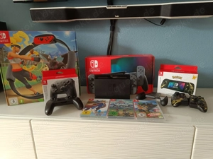 Nintendo switch 1 spielkonsole set mit ringfit adventure mit 3 videospiel mit Controller und OVP