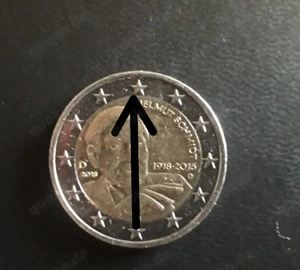 2 Euro Gedenkmünze mit Fehlprägung 