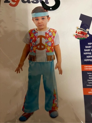 NEUES und Original verpacktes Kinder Fasching Kostüm  Hippie , Größe 1-2 Jahre  