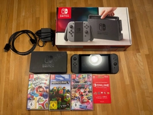 nintendo switch 1 spielkonsole mit verpakung und videospiele sammlung 