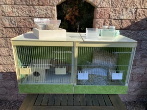 Stall für chinesische Zwergwachteln mit viel Zubehör 