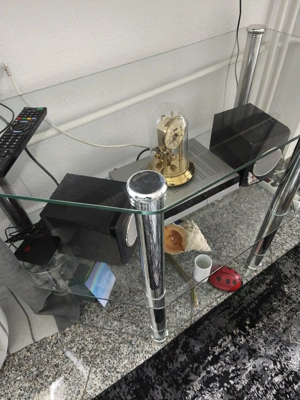 TV fernsehtisch glasplatte Chrom Füße