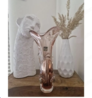 Vase MOSER   MSTISOV - 1964 Originaletikett - 28 cm - Tschechisches Glas.