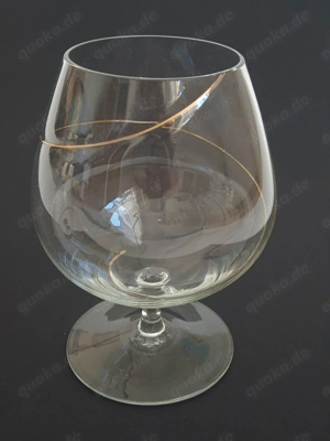 2 Cognacschwenker mit Golddekor von Flirt - neuwertig Bild 2