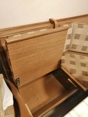 Eckbank m. Truhen, Gebrauchsspuren, gut erhalten, 167,5 x 124 Bild 8