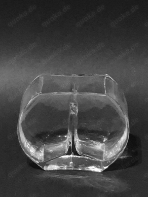 Moderne zweigeteilte Glasvase, 11,5cm hoch