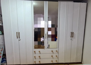 Großer Schrank mit Spiegeln weiß lackiert 