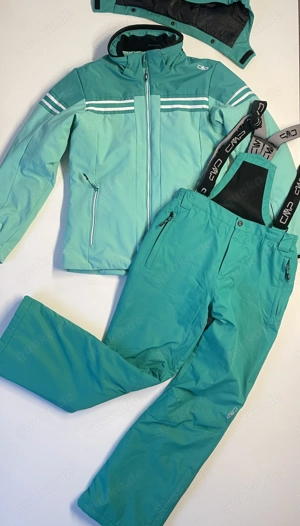 CMP Skijacke & Skihose inkl. Skirollis   Mädchen Gr. 176   leuchtend grün