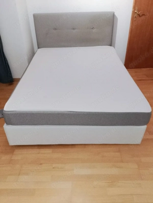Doppelbett 140x210cm mit Polsterkopfteil + Matratze