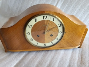 Junghans Holz Tischuhr Kaminuhr mit Schlüsselaufzug