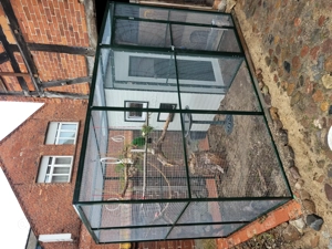 Aussenvoliere mit isolierten Schutzraum und 1 Paar Edelpapageien zu verkaufen