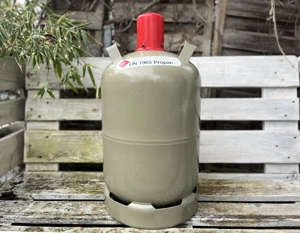 Propangasflasche 11 kg mit Deckel Gasflasche Stahlflasche Grau Eigentumsflasche leer mit