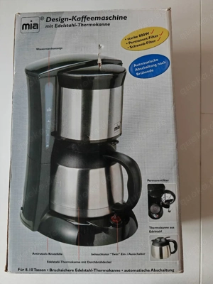 mia Design-Kaffeemaschine mit Edelstahl-Thermokanne | Top Zustand