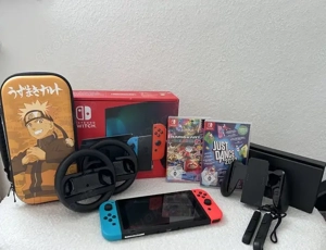 nintendo switch spielkonsole mit 2 spiel mit verpakung 