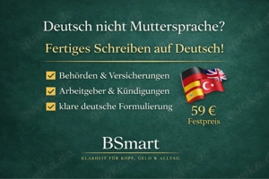 Deutsch nicht Muttersprache? Fertiges Schreiben auf Deutsch!