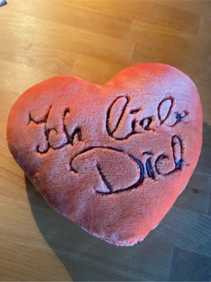Herz Kissen "Ich liebe Dich" Plüschkissen