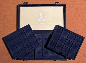 Mehrere Münzschatullen, Einleger, Münz-Tableaus