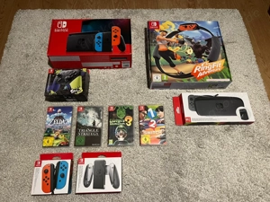 nintendo switch Version 2 spielkonsole nintendo mit 4 videospiele mit ringfit adventure 