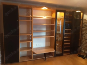 Hülsta Schrankwand Wohnzimmer, buche   schwarz