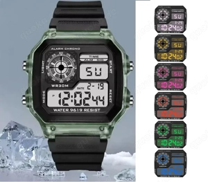 Schöne Digital Uhr Armbanduhr Chronograph Alarm Grün Neu unbenutzt