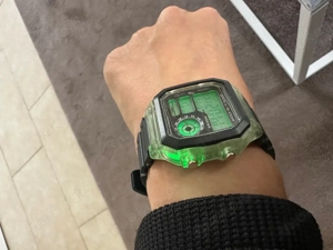 Schöne Digital Uhr Armbanduhr Chronograph Alarm Grün Neu unbenutzt Bild 7