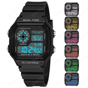 Schöne Digital Uhr Armbanduhr Chronograph Alarm grau schwarz Neu   unbenutzt