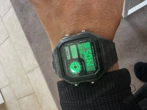 Schöne Digital Uhr Armbanduhr Chronograph Alarm grau schwarz Neu   unbenutzt Bild 6