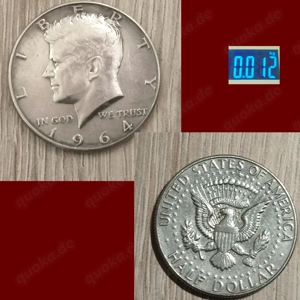 Kennedy Half Dollar, 1964, USA Silber,Wappen ist um 180  verdreht