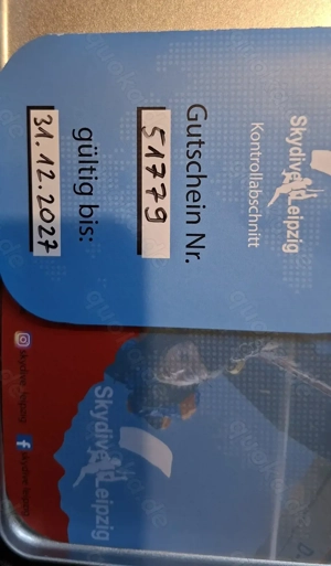 2 Gutscheine SkyDive Leipzig Fallschirmsprung Tandemsprung Bild 3