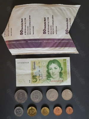 1 x DM Satz von 5 DM Schein bis 1 Pfennig