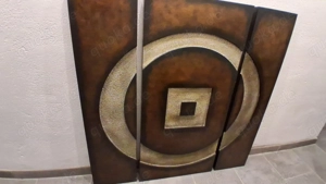 Dreiteiliges Metall-Wandbild   Industrial Look mit Rostoptik