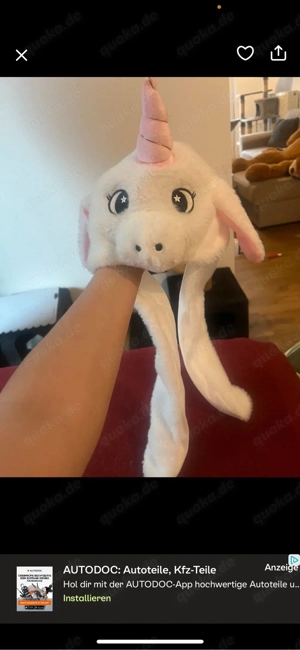 Einhorn Mütze mit Wackelohren