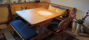 Eckbank plus Stuhl und Sitzbank plus Jogl-Tisch 