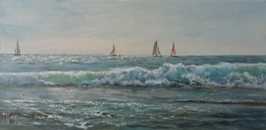 "Castelldefels. Meer." Ölgemälde,  Gemälde,  Bild,  Malerei. 