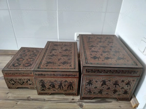 3 burmesische Lackbox Holzkiste Holztruhe Kiste Burma Betelkasten Bild 4