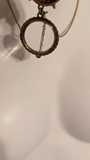 Eulen-Kette mit drehbarem Lupen-Element   Weisheit zum Vergrößern