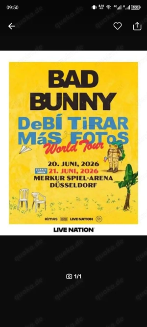Ticket Bad Bunny Düsseldorf 
